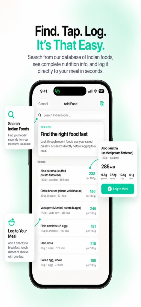 Indian Food Database Mockup