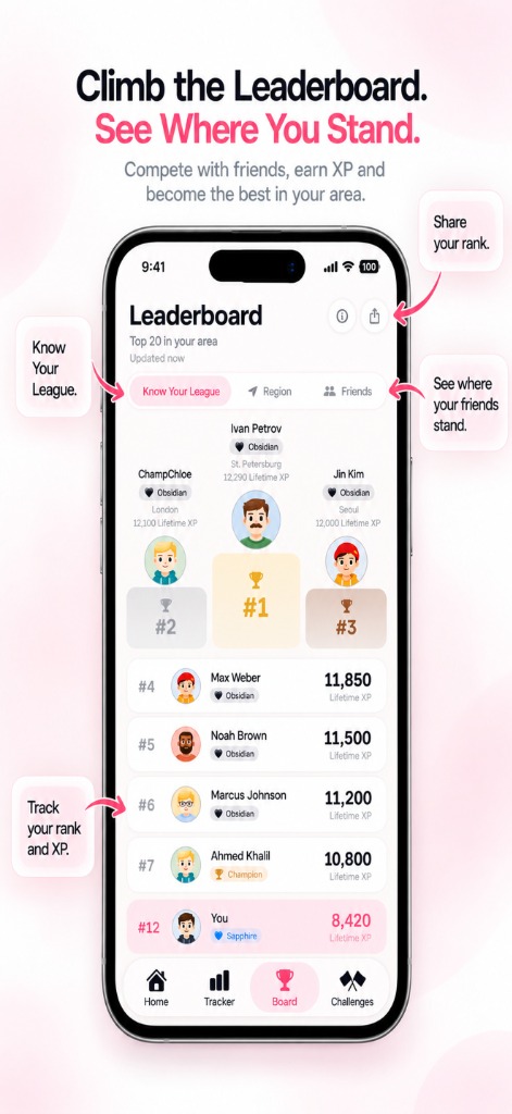 Leaderboard Leagues Mockup